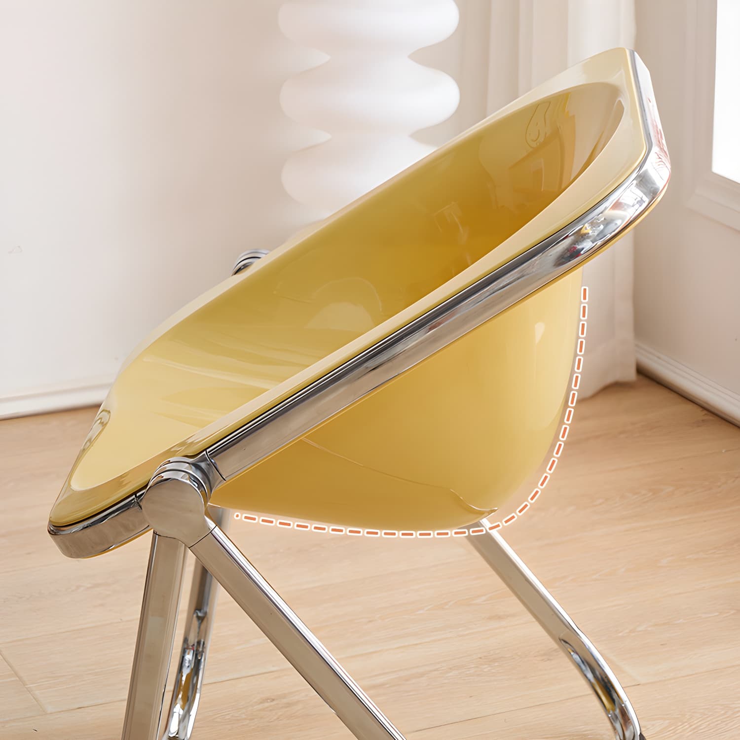 Modern Collapsible Side Chair with Low Back and Foldable Design in Plastic & Acrylic thumbnail 13
