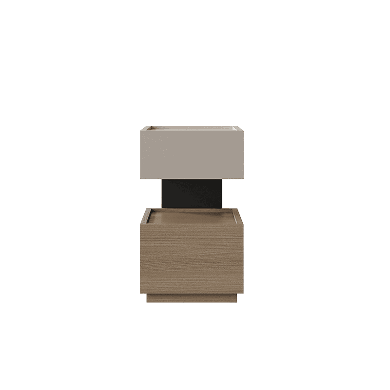 Modish Nightstand With Drawer Organization Featuring 2 Drawers, 1 Shelf, and Lumber Countertop thumbnail 6