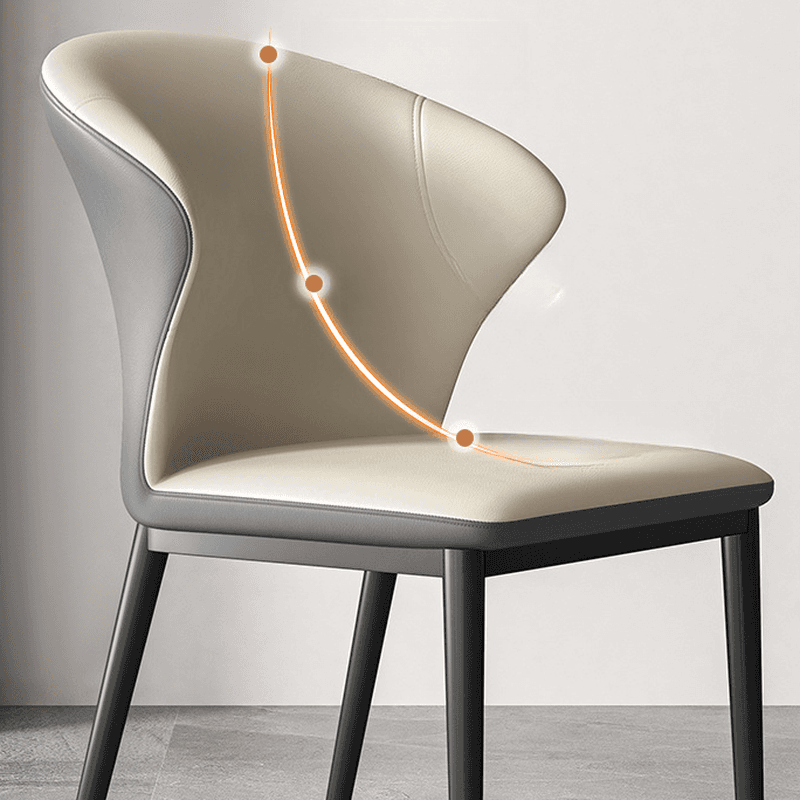 Modish Side Chair with Wing Chair Back, Padded Upholstery, Midnight Black Metal Legs thumbnail 16
