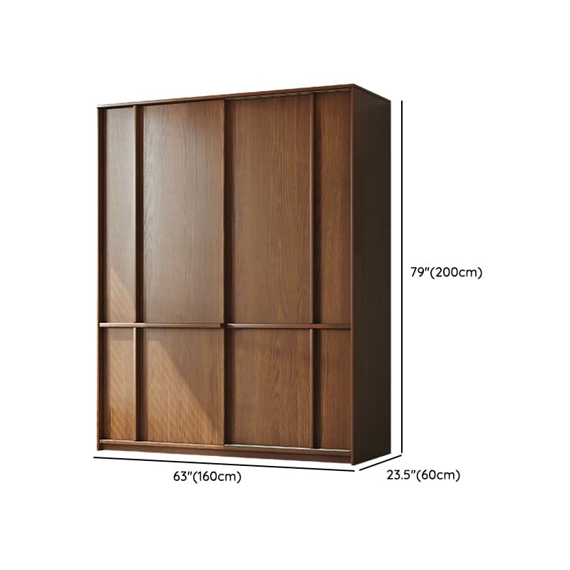 Stylish Coffee Modern Lumber Standalone Armoire Cabinet with Soft Close Drawers and Doors, Interior Shelves thumbnail 10