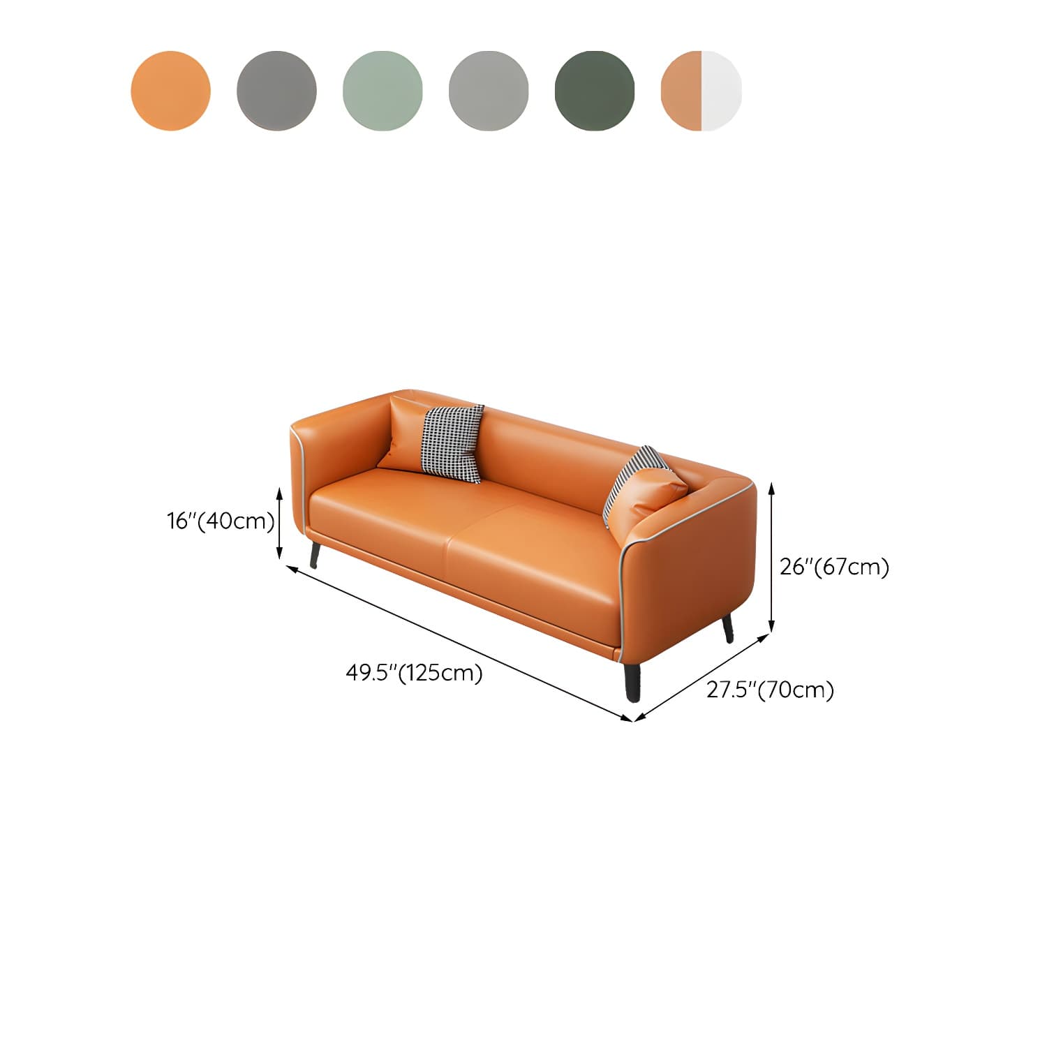 Modern Square Arm Standard Sofa Metal Legs Settee for Living Room thumbnail 23