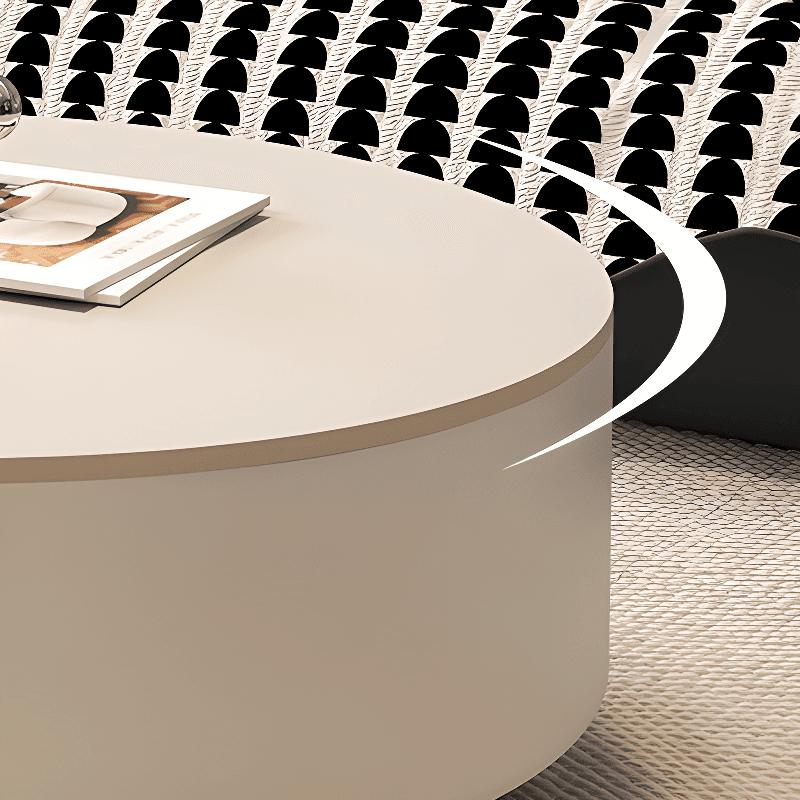 Rounded Coffee Table with 2 Drawers for Indoor Use in a Modern Style thumbnail 8