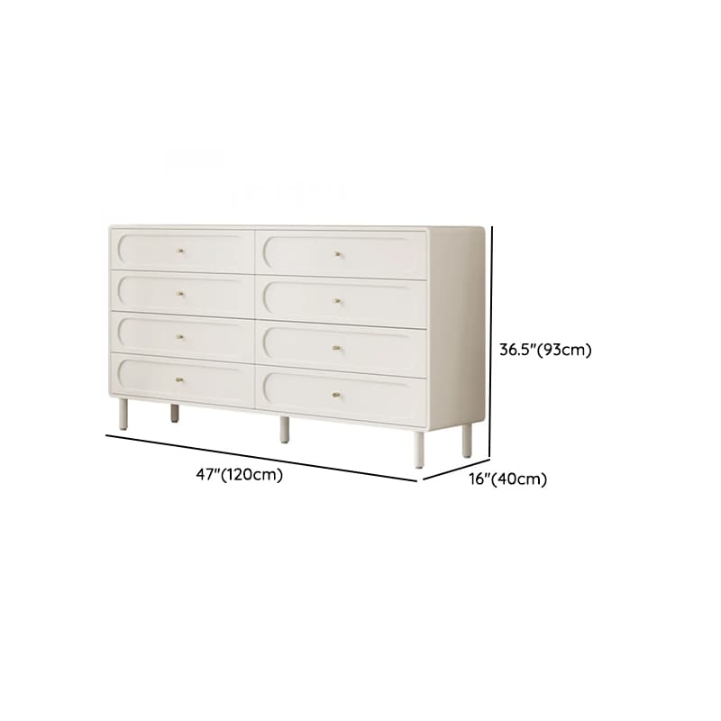 Chalk Casual Natural Wood Bachelor Chest/Console Dresser with 4/8 Drawers in Vertical/Horizontal Orientation thumbnail 11