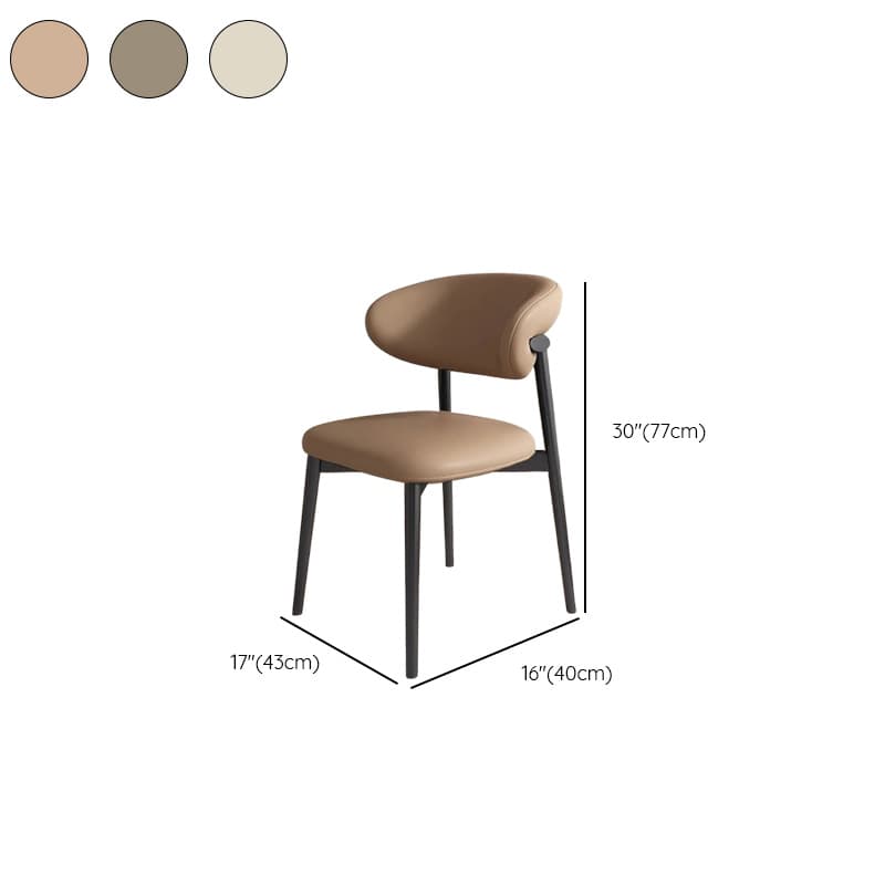 Modern Padded Armless Chair with Lumber Legs and Low Back thumbnail 16