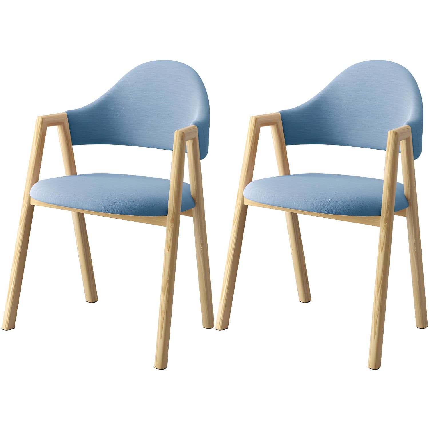 Scandinavian Study Room Metal Arm Chair Colorful Open Dining Chair with Natural Legs thumbnail 2