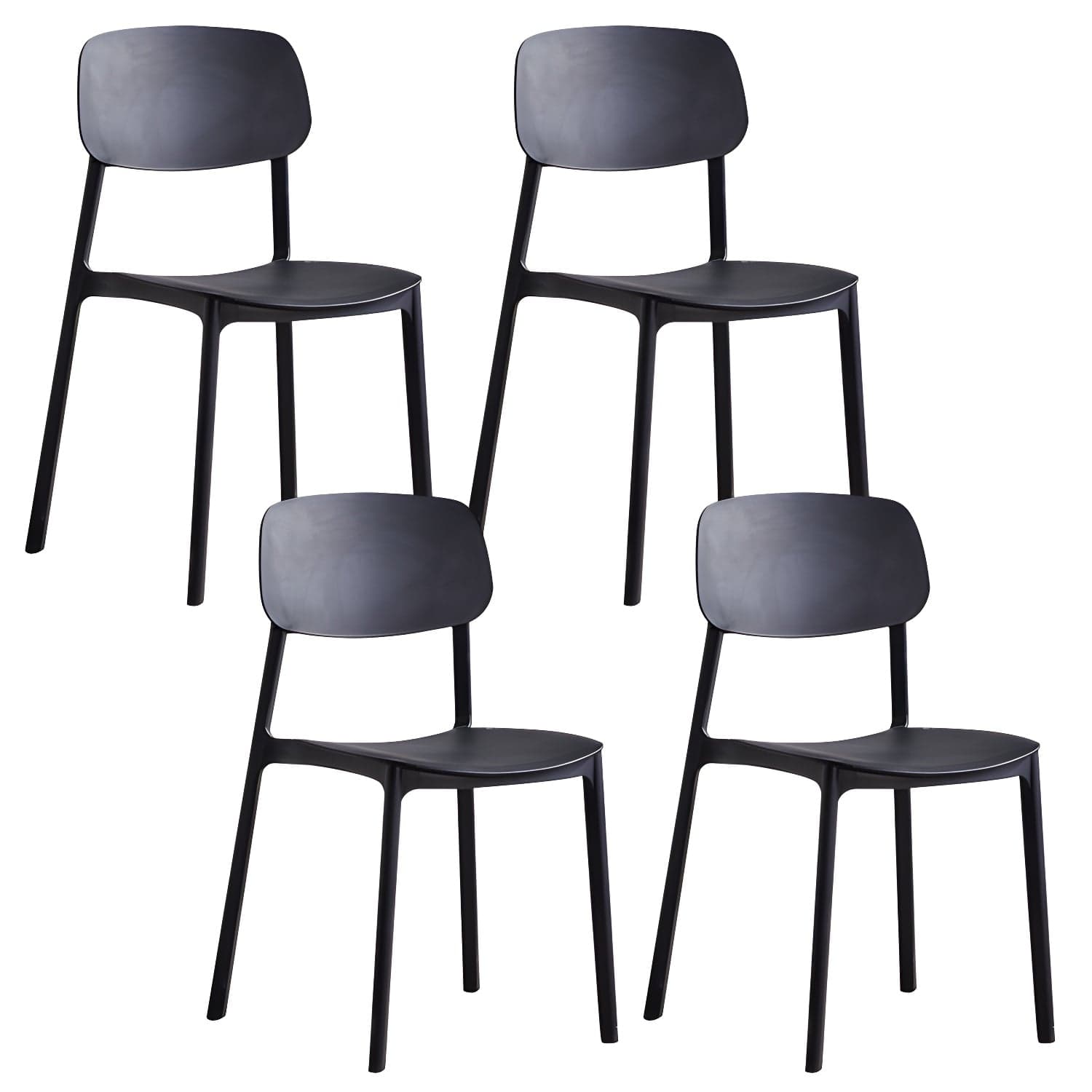 Plastic Indoor-Outdoor Side Chair Armless Stackable Dining Chairs thumbnail 1