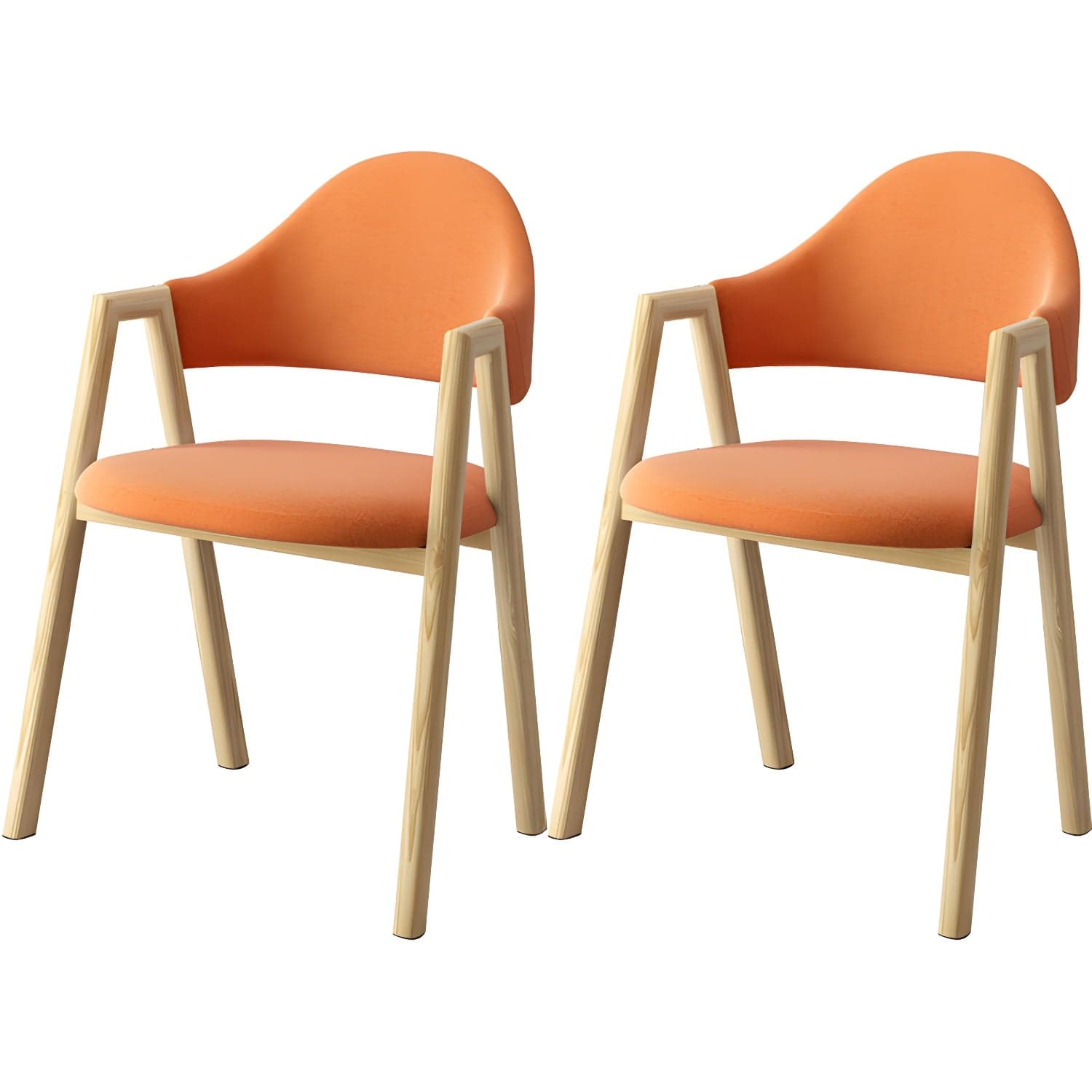 Scandinavian Study Room Metal Arm Chair Colorful Open Dining Chair with Natural Legs thumbnail 12