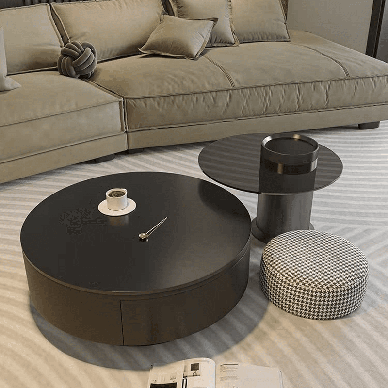 Double Nesting/Single Accent Table Set with Rounded Top and 2 Drawers thumbnail 8