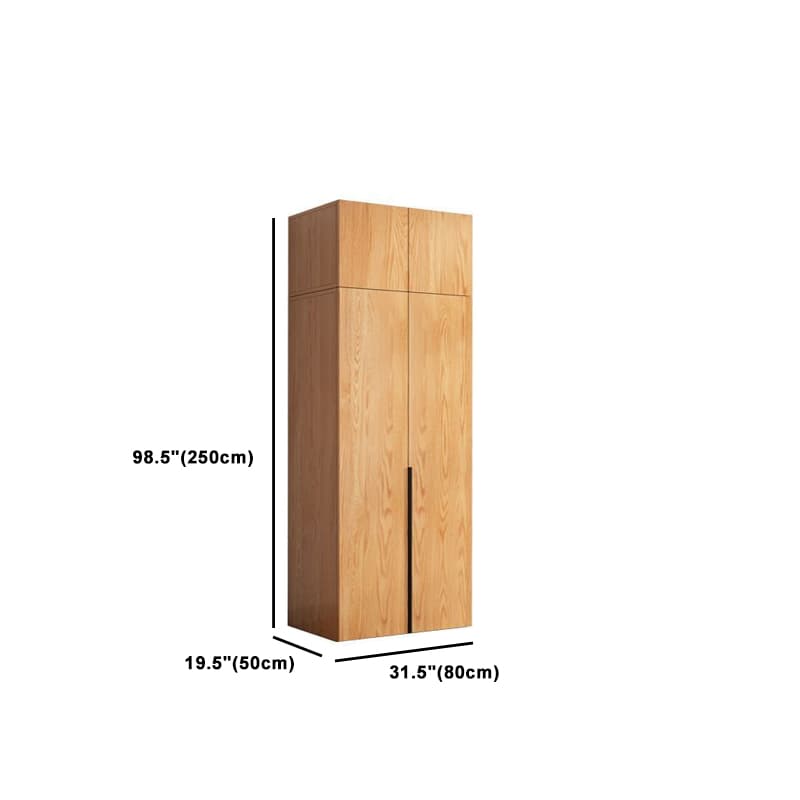 Natural Wood Freestanding Wardrobe Closet with Natural Doors thumbnail 20