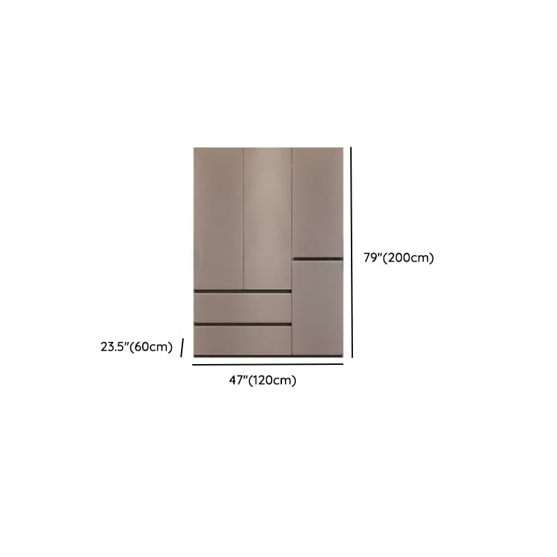 Sand Minimalist Laminate Cabinet Armoire with Soft Close Drawer, Soft Close Door, Interior Shelves, and Clothing Rod thumbnail 7