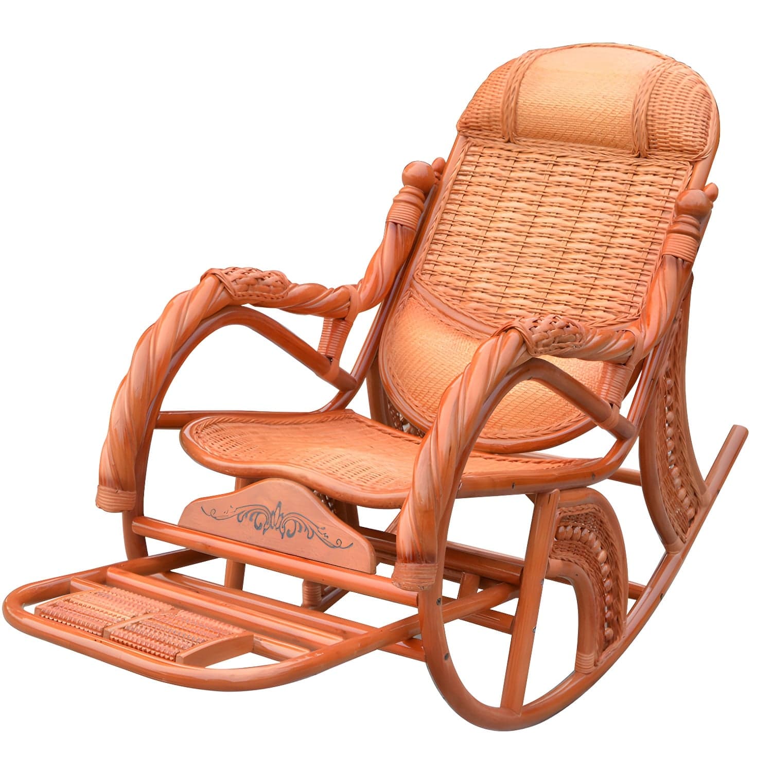 Mid Century Modern Recliner Chair Rattan/Wicker Recliner Chair for Living Room thumbnail 7