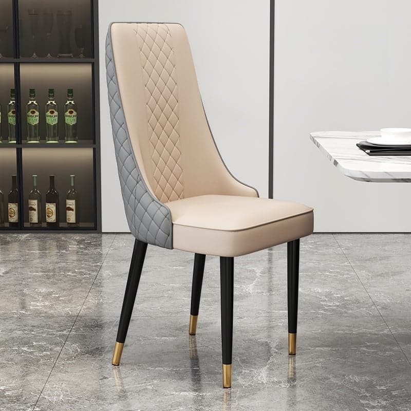 Contemporary Restaurant Armless Chair with Solid Back Panel, Upholstered Metal Legs thumbnail 6