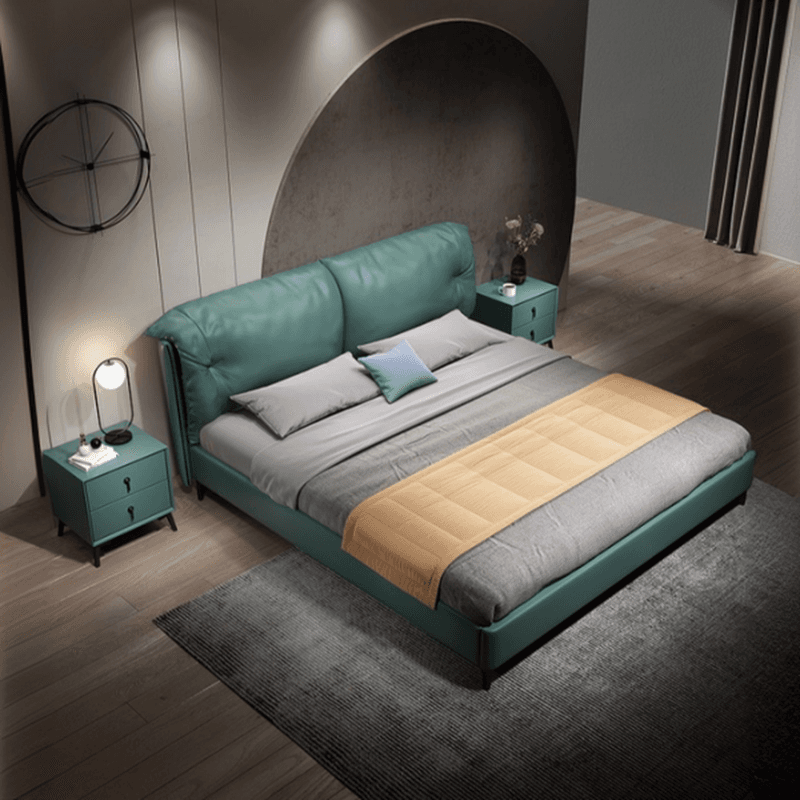 Lime Green Solid Color Timber Storage Bed/Platform Bed for Living Room thumbnail 1