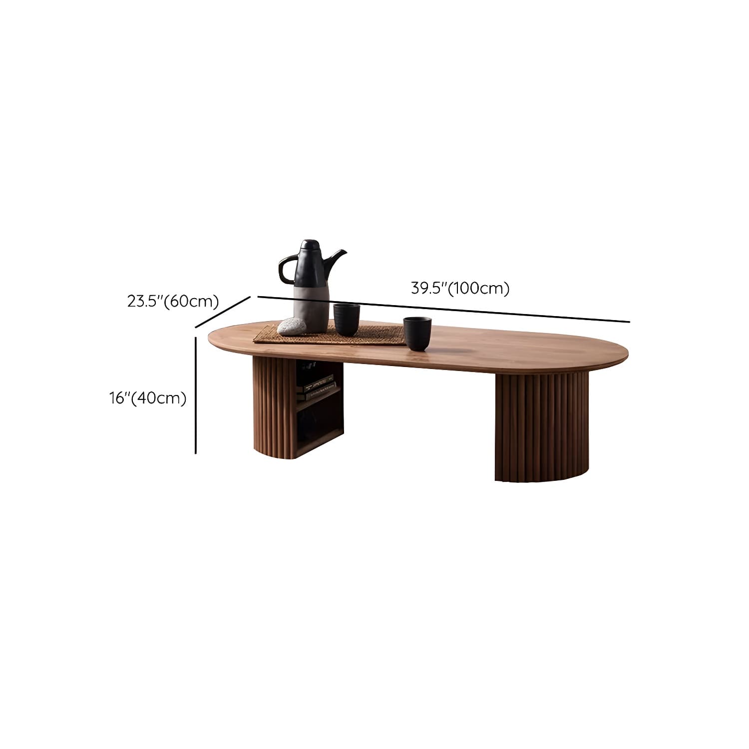 Modern Brown Wood Coffee Table with Rectangular Top and Brown Base thumbnail 11