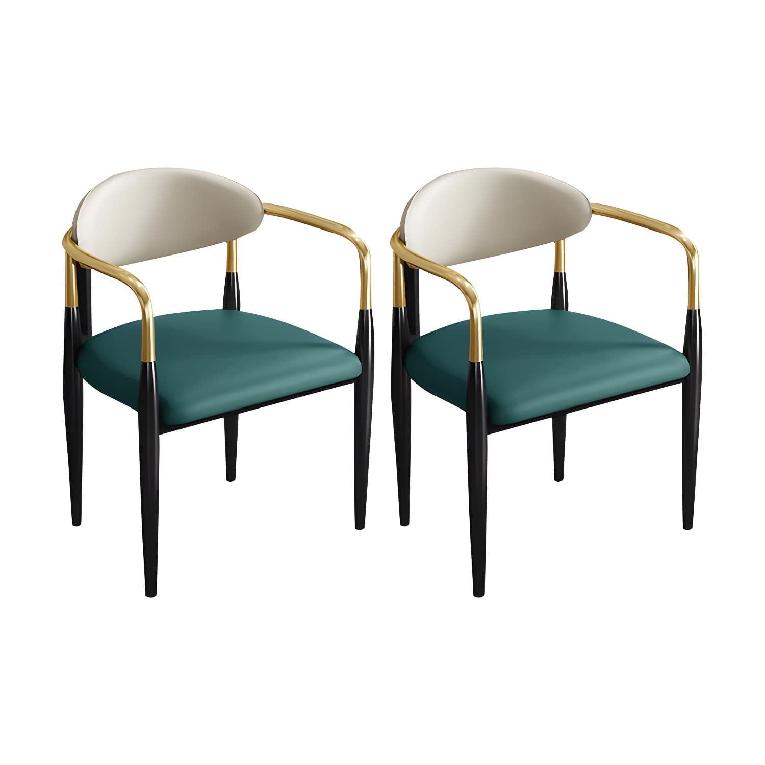 Contemporary Metal Dining Chair Black Legs Dining Room Arm Chair thumbnail 4