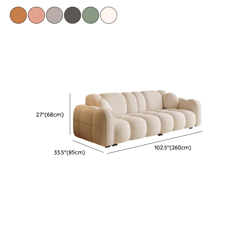 Modern Solid Color Tear Resistant Standard Sofa in Dark Grey/Light Brown/Ivory, 4-seater/3-seater with 2 Pillows thumbnail 19