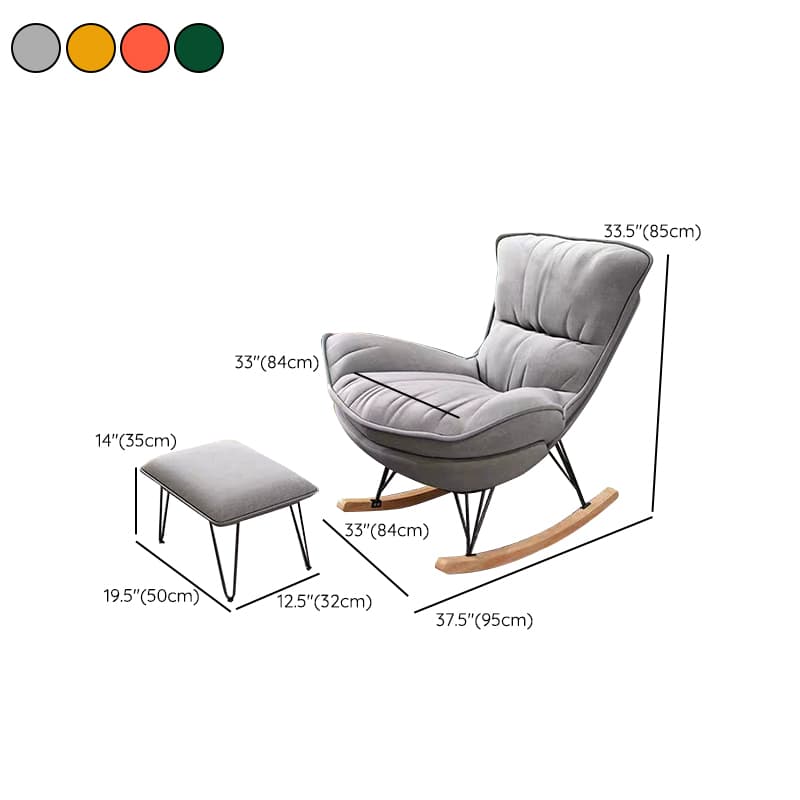 Stylish and Comfy Modern Rocking Chair with Natural Wood Legs and Slipcover thumbnail 20