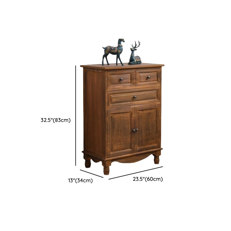 Traditional Wood Server in Espresso with 3 Drawers/4 Drawers/6 Drawers, Cabinet & One Internal Shelf/2 Shelves Included/Not Included thumbnail 11