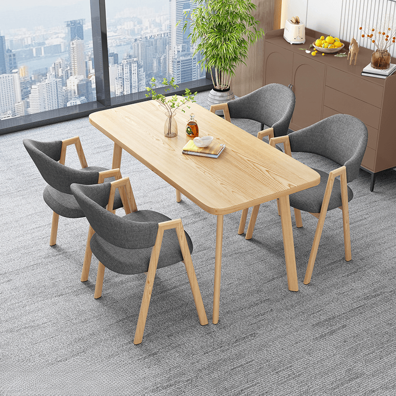Casual Dining Table Set with Natural Wood Finish, Reclaimed Wood Top, and Seating for 4 Chairs thumbnail 3