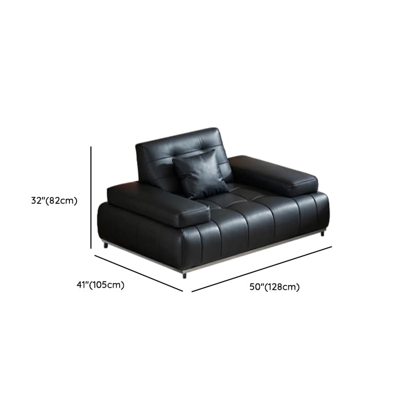 Straight/L-Shape Sofa Couch/Sofa Recliner with Tufted Back in Dark, Horizontal/Left Hand Facing, Decorative-stitched thumbnail 10