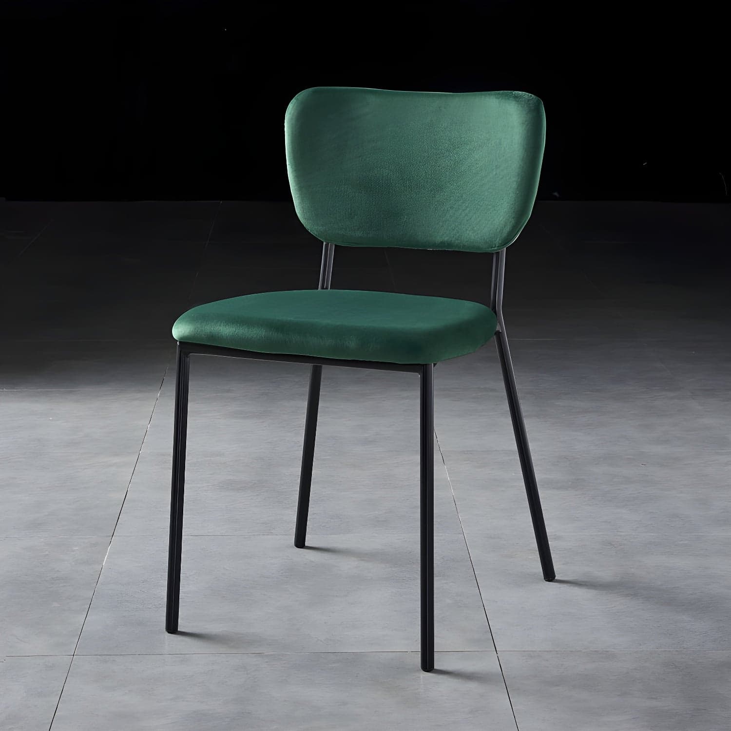 Nordic Style Dining Chairs Armless Open Back Stackable Chairs with Metal Legs thumbnail 3