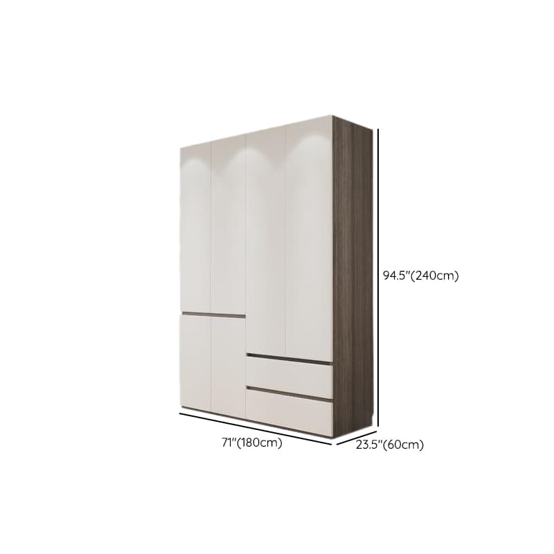 White Modish Wooden Independent Armoire Cabinet with Soft Close Drawer, Soft Close Door, and Interior Shelves thumbnail 22
