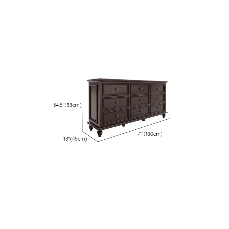 Classic Cocoa Lumber Horizontal/Vertical Console Dresser/Lingerie Chest/Bachelor Chest with 9 Drawers/7 Drawers/6 Drawers thumbnail 12