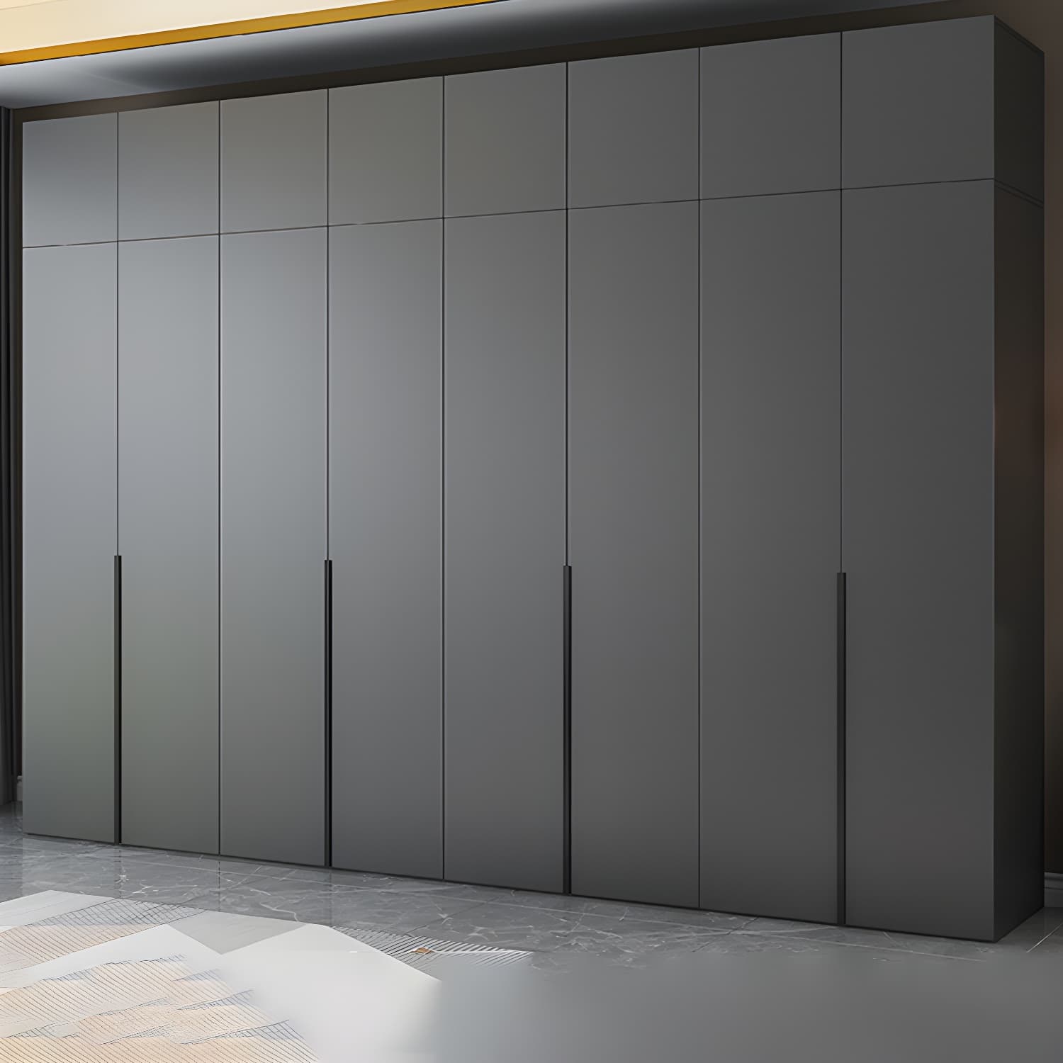 Black Wardrobe Armoire with Garment Rod Wood Wardrobe Closet