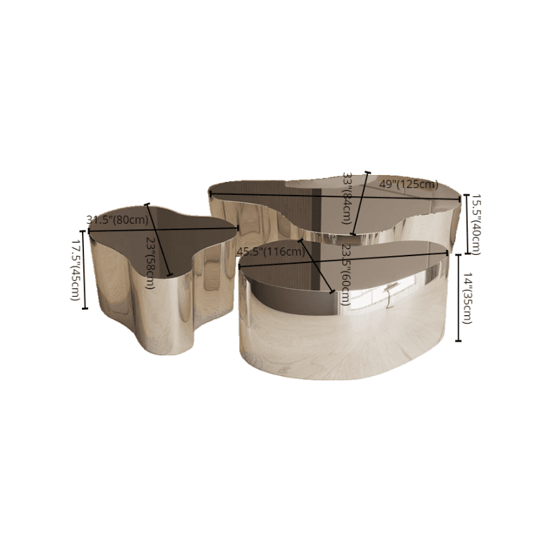 Silver Alloy Irregular/Circular-shaped Accent Table for Small Spaces thumbnail 17