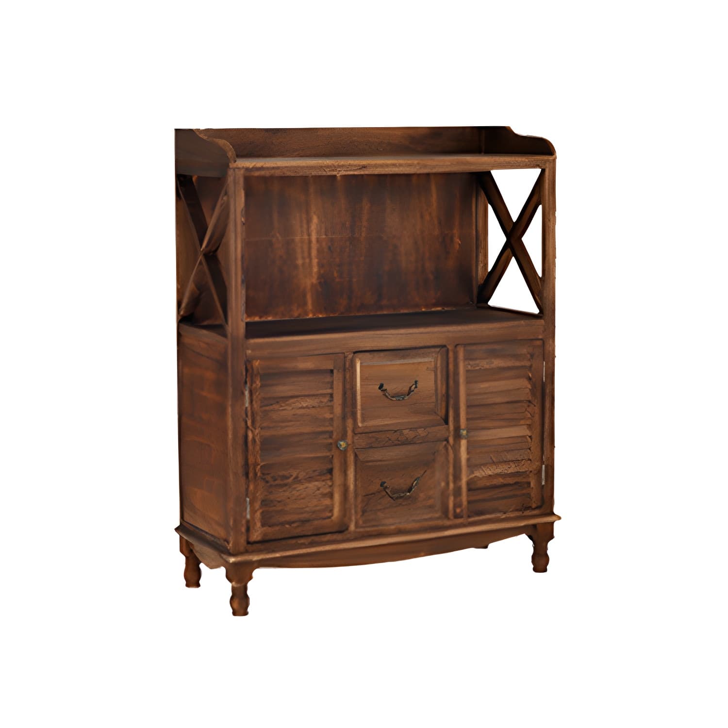 Rustic Farmhouse Wood Server - Compact Sideboard with Drawers and Open Storage thumbnail 16