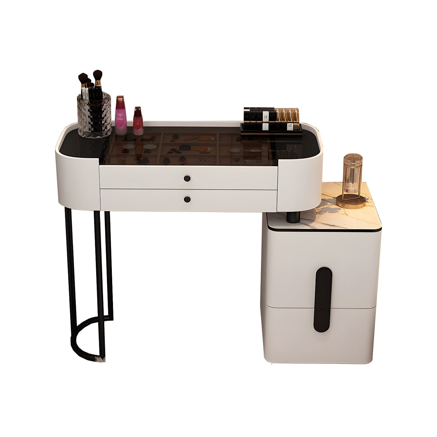 Contemporary Wood Make-up Vanity 15.75" Wide Make-up Vanity with Drawers thumbnail 14
