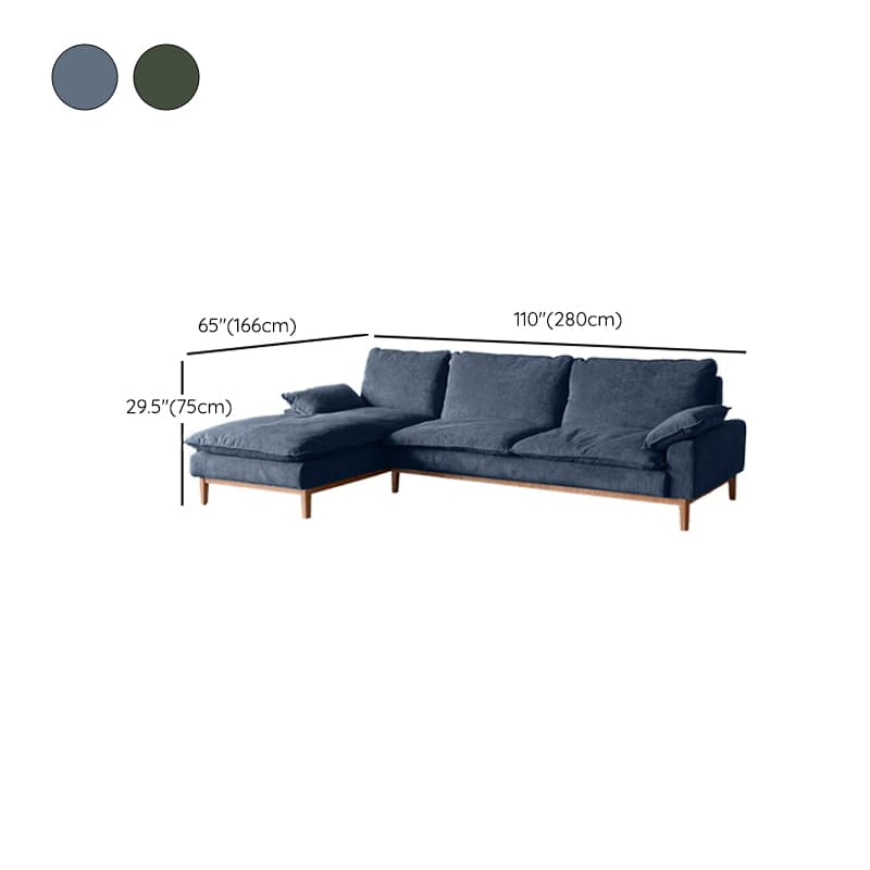 Contemporary Seats 2/1 Person Straight/L-Shaped Horizontal Left Sofa Couch /Chaise with Natural Wood Frame thumbnail 23