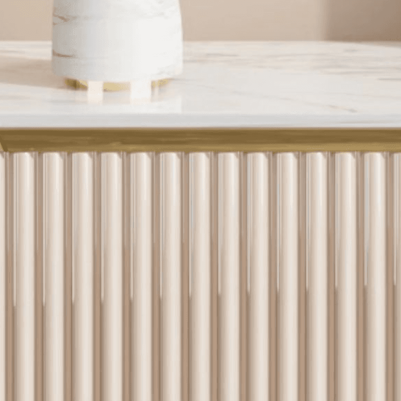 Luxury Off White Sideboard with Faux Marble Countertop and Standalone Design thumbnail 8