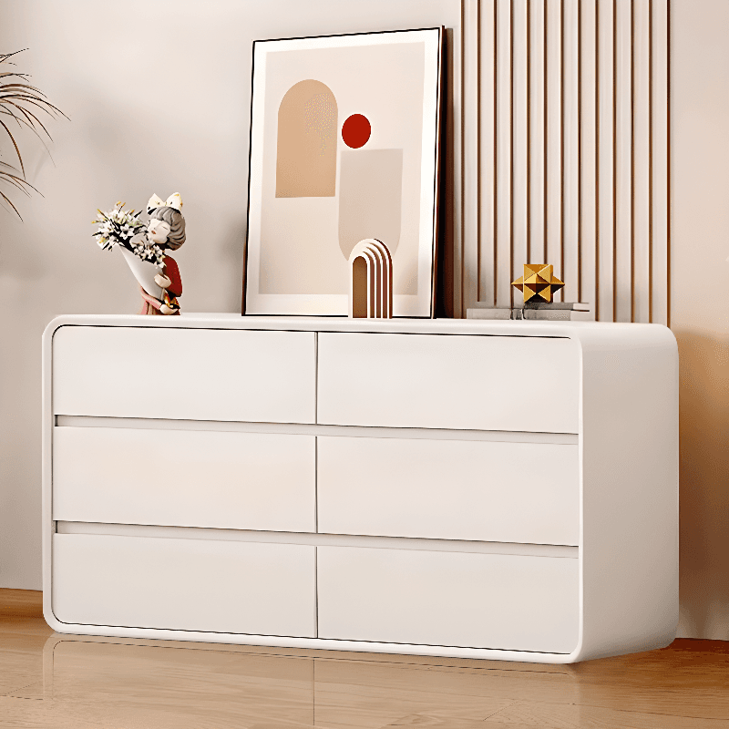 Art Deco Horizontal Console Dresser in Natural Wood with 6/8 Drawers thumbnail 3