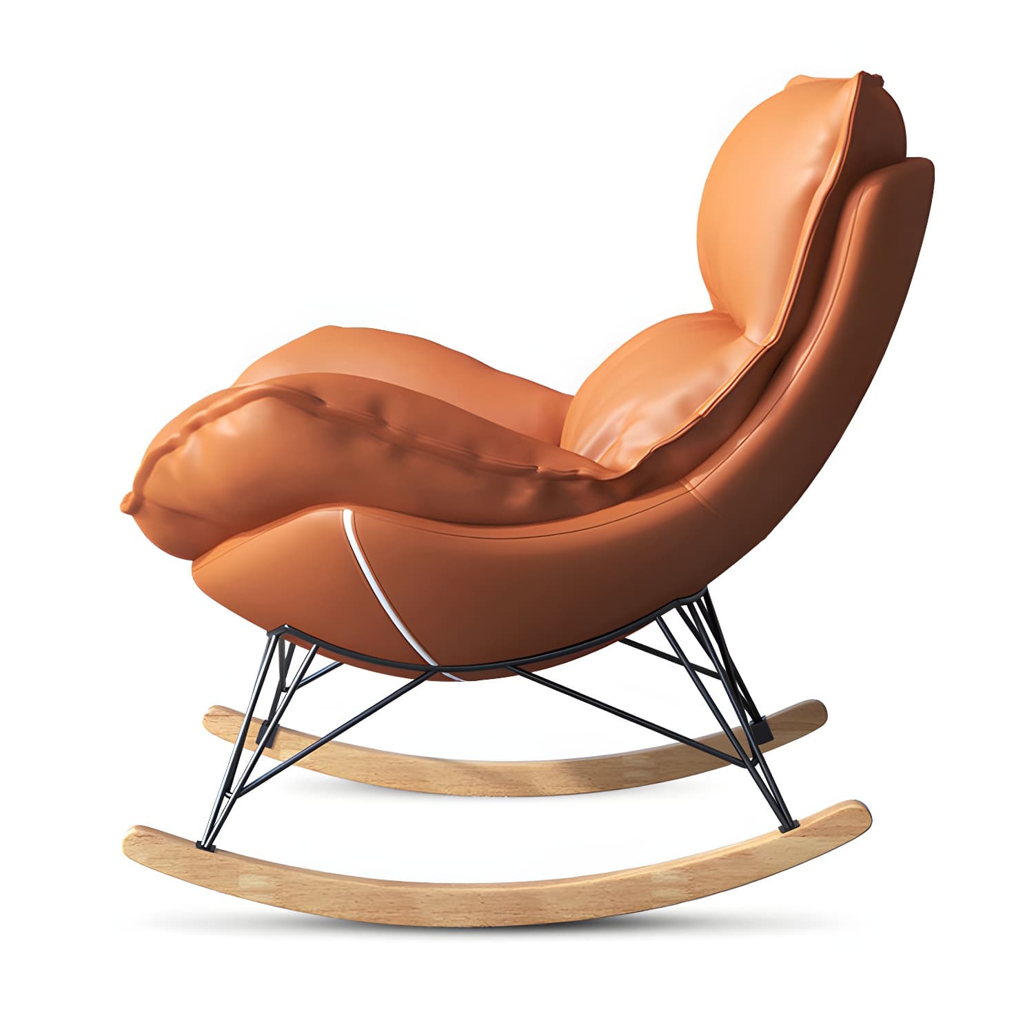 Contemporary Rocking Chair Solid Wood Rocker Chair with with Seat Cushion thumbnail 15