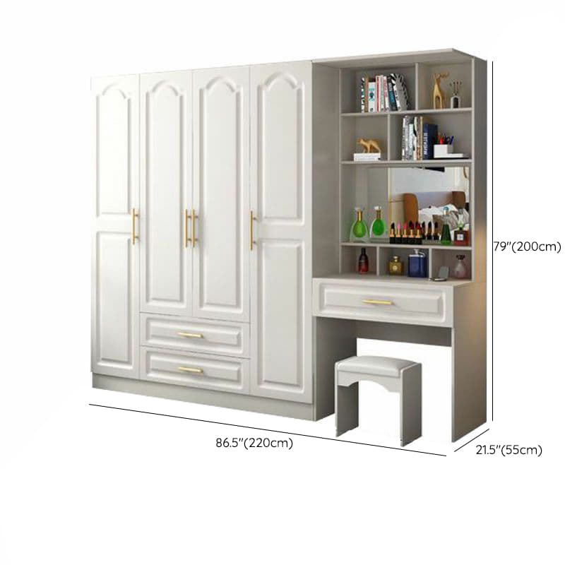 Contemporary Wood Chalk Wardrobe Closet with Interior Shelves&Clothing Rack&3-Drawer/6 Drawers/5-Drawer thumbnail 32