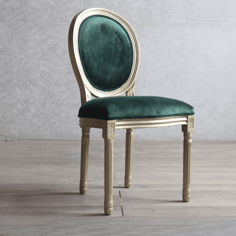 Golden Legged King Louis Back Armless Chair for Dining Room, Outlined Frame with Foot Pads, Steady and Stable thumbnail 5