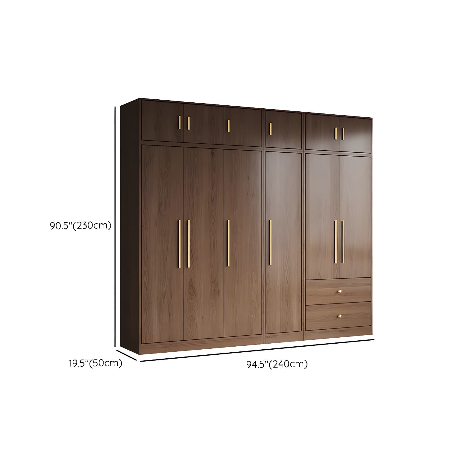 Wood Grain Design Armoires & Wardrobes with Soft Close Door and Storage Space thumbnail 35