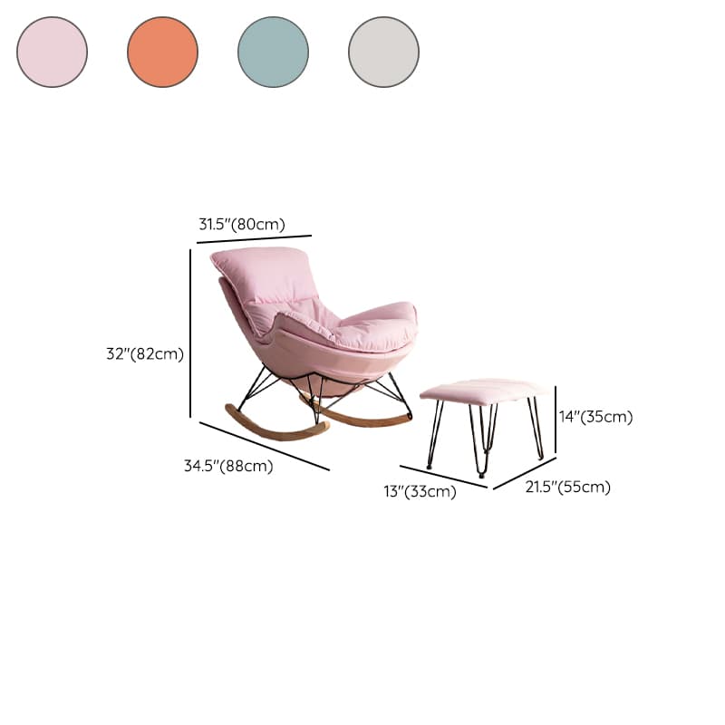 Modern Upholstered Rocking Chair Set with Slipcover and Ottoman thumbnail 18
