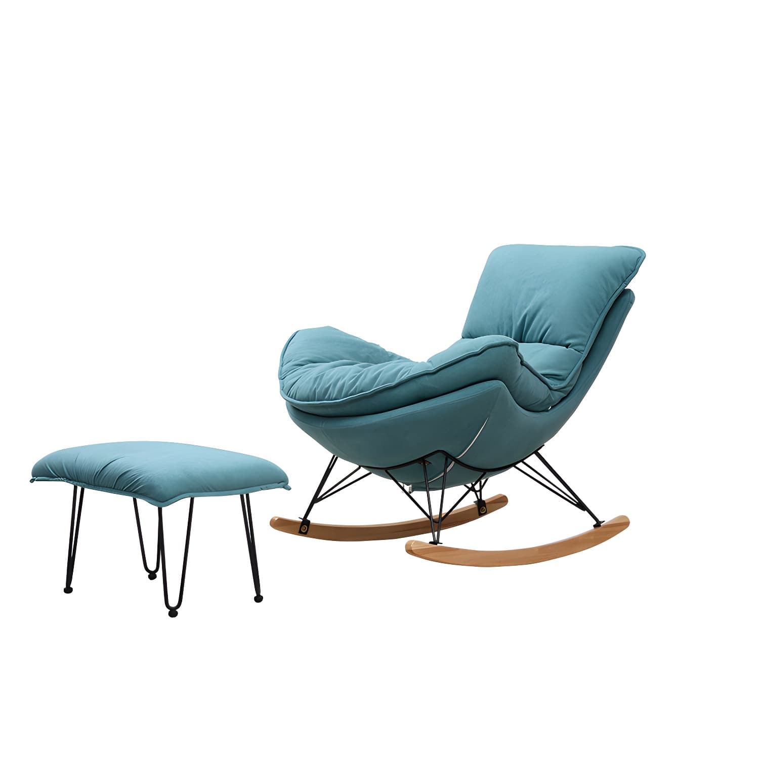 Modern Style Rocking Chair Indoor Mother Feeding Sofa Rocking Chair with Ottoman thumbnail 8