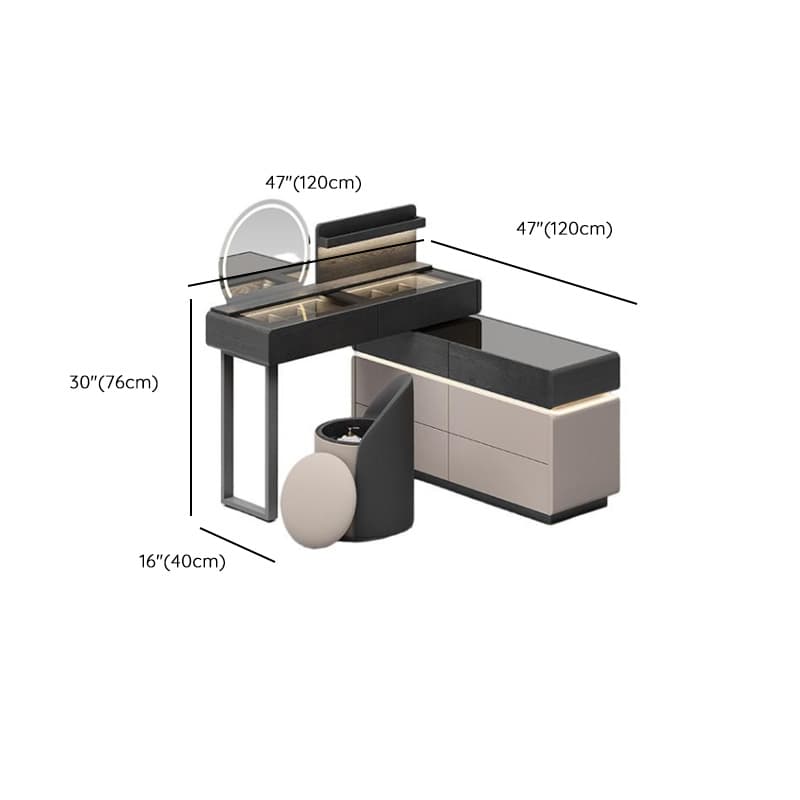 Multi-Purpose Tan Vanity Set with Lighting, Scalable 2-in-1 Adjustable Touch and Brightness thumbnail 17