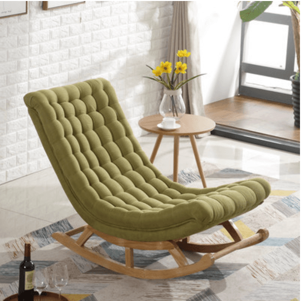 Cocoa/Azure/Olive Green Casual Rocking Chair Couch with Ottoman thumbnail 1