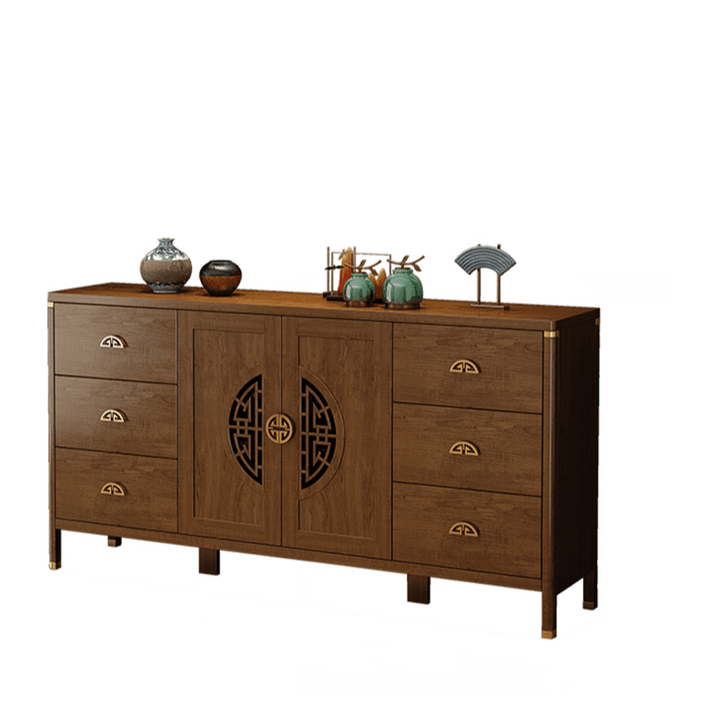 Espresso Standard/Wide/Narrow Timber Sideboard with 4 Doors/3 Doors/2 Doors, Adaptable Shelf and Pantry Hutch, 3 Drawers/6 Drawers/2 Drawers Included/Not Included thumbnail 12