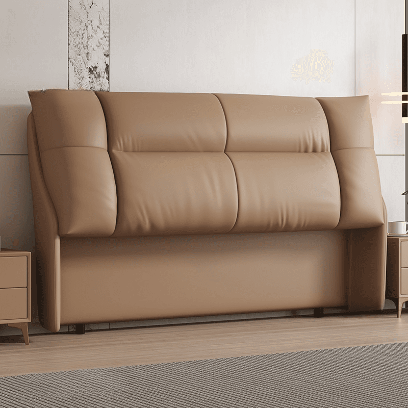 Trendy Panel Headboard in Natural Wood with No Distressing, Rectangle Shape for King/Queen/Full Bed, Cotton Upholstery Fill, Standard Height thumbnail 6