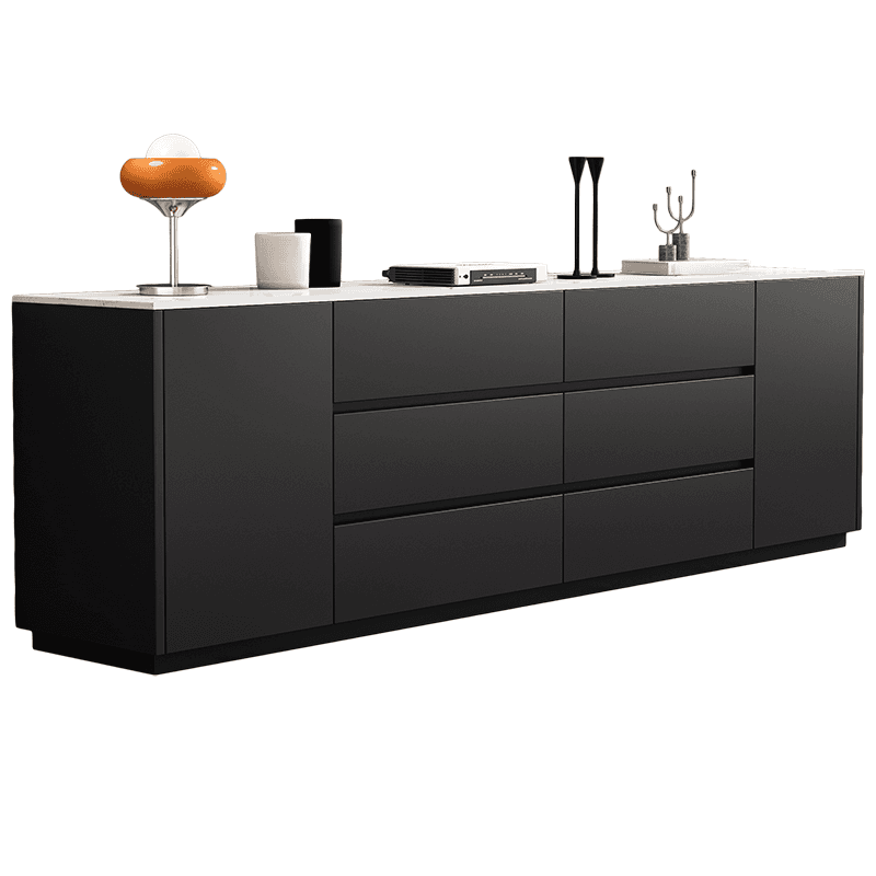 2-Door & 6 Drawers Rectangular TV Stand with Changeable Shelf for Sitting Room, 3 Tiers thumbnail 2