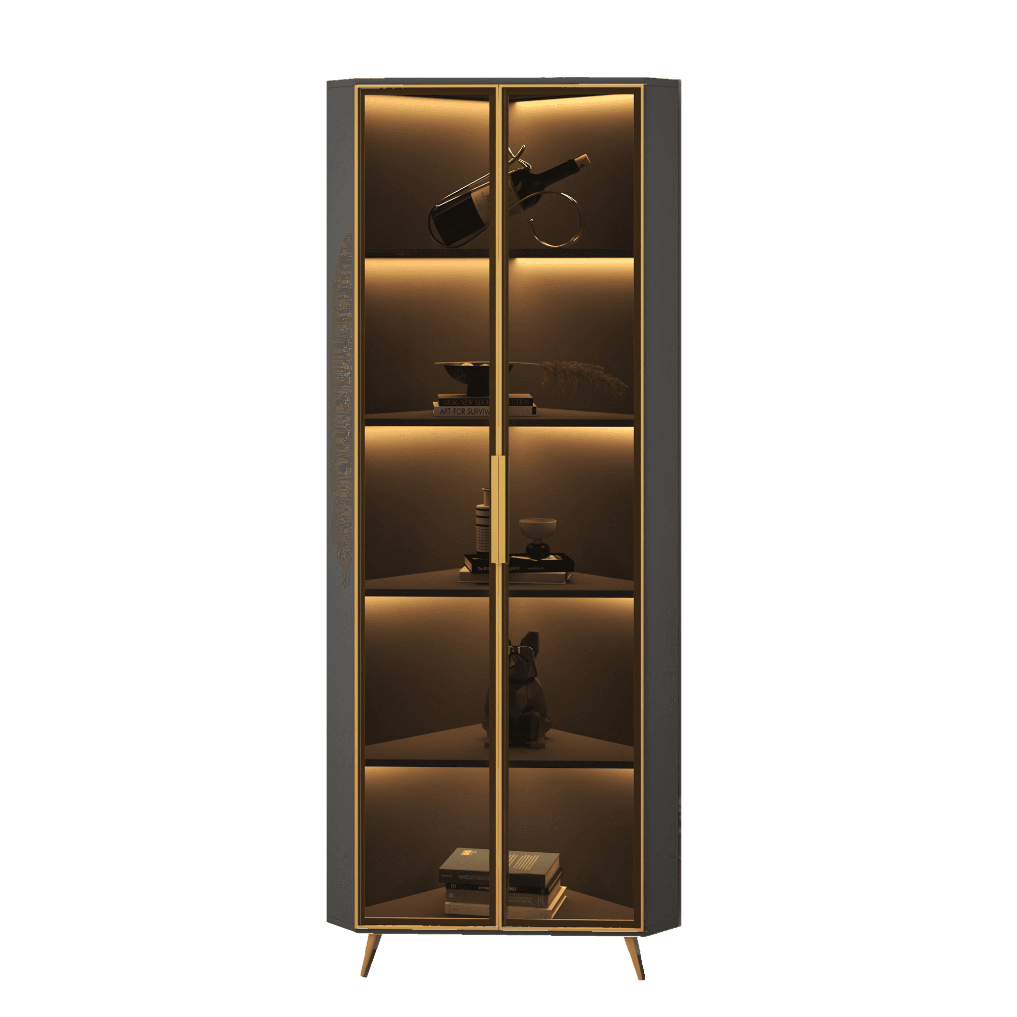 Art Deco Unattached Utility Storage Cabinet with Hydrophobic, Lighting, and Dove Grey Top thumbnail 6