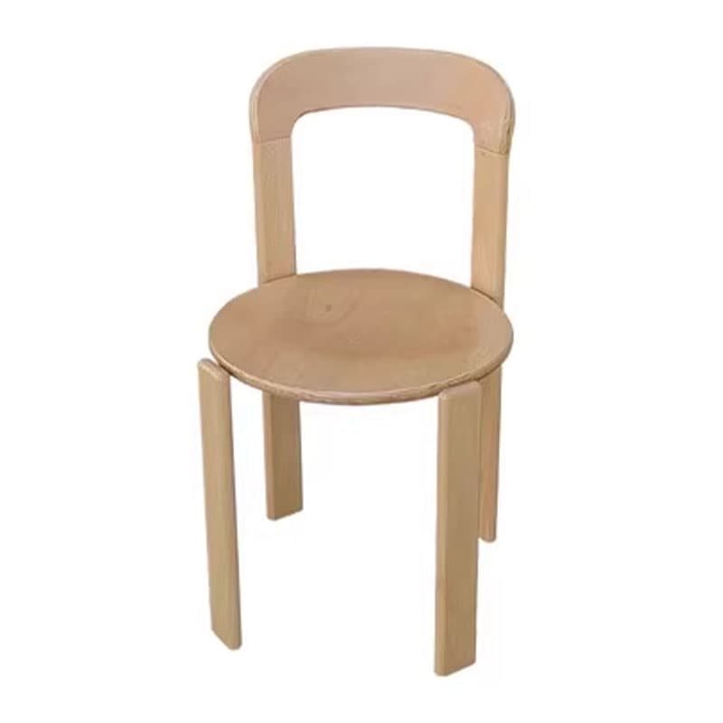 Scandinavian Natural Wood Armless Kitchen Chair 15.3inch Wide Non-Swivel 1 Piece thumbnail 5