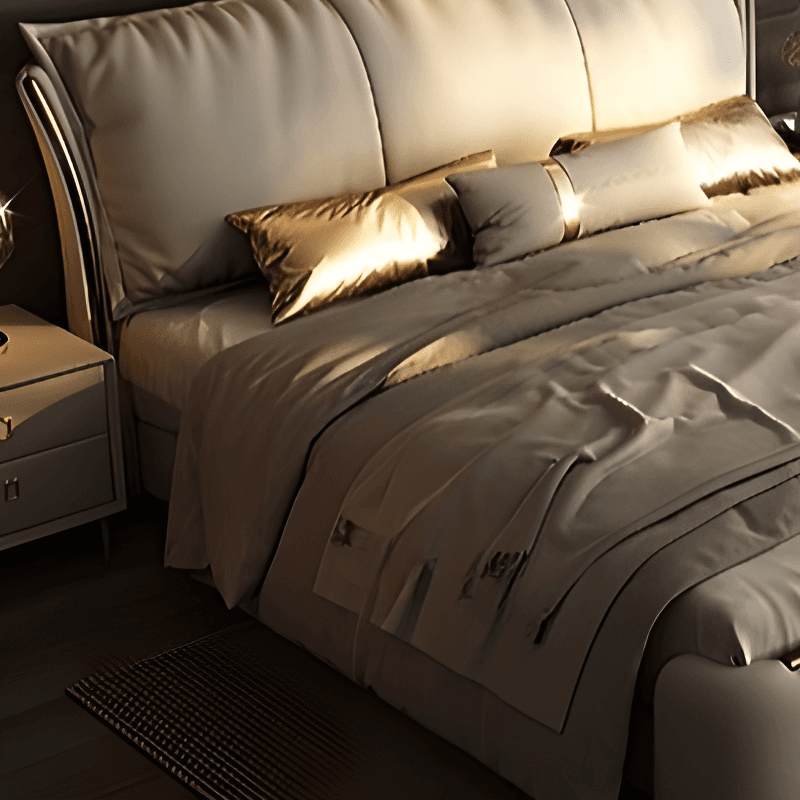 Light Gray Luxurious Solid Color Storage Bed/Platform Bed with Pine Wood Frame for Living Room thumbnail 5