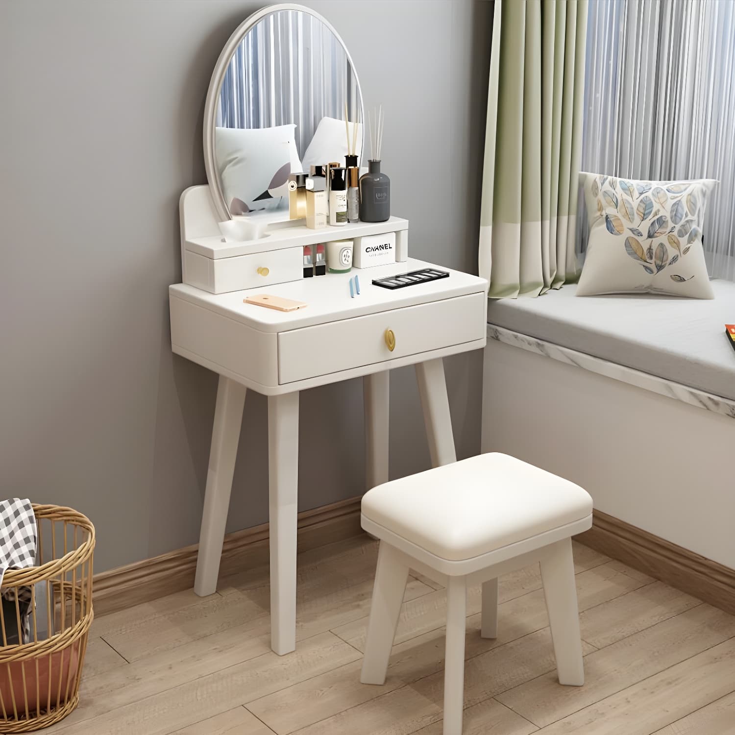 Traditions Dressing Table Bedroom Solid Wood with Drawer Mirror Make-up Vanity thumbnail 16