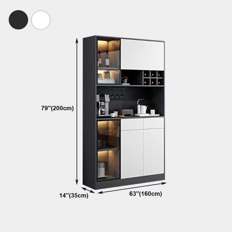 Wood Living Room Sideboard Cabinet Modern Credenza with Storage and Glass Door thumbnail 21